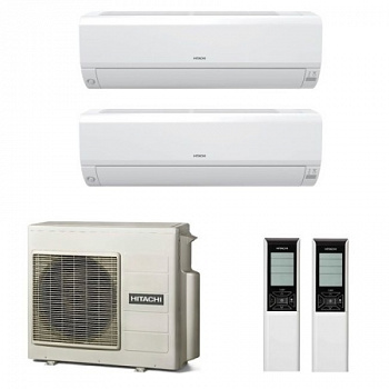 Мульти сплит-система Hitachi RAM-40NP2E / RAK-25RPE на 2 комнаты с установкой